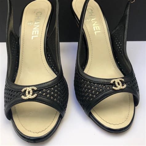 chanel pearl shoes black|chanel slingback price euro.